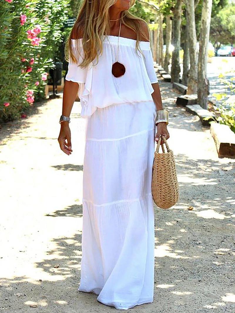 Casual Dresses White Slash Neck Beach Dress Boho 2023 Summer Women' Seaside Vacation Long Solid Color, Khaki
Casual Dresses White Slash Neck Beach Dress Boho 2023 Summer Women' Seaside Vacation Long Solid Color, Khaki