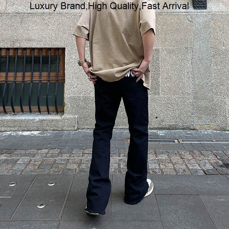 Men' Jeans Y2K Men' Clothes White Printed Flares Denim Pants Streetwear Flared Baggy Hip Hop Skinny Trousers For Men, Black
Men' Jeans Y2K Men' Clothes White Printed Flares Denim Pants Streetwear Flared Baggy Hip Hop Skinny Trousers For Men, Black