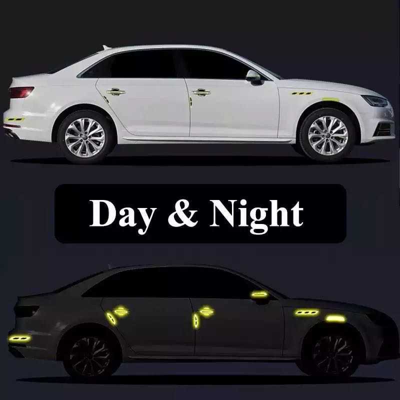 New New Car Reflective Stickers Collision avoidance Warning Strip Tape Traceless Protective Warn on Car Accessories Rearview Mirror
