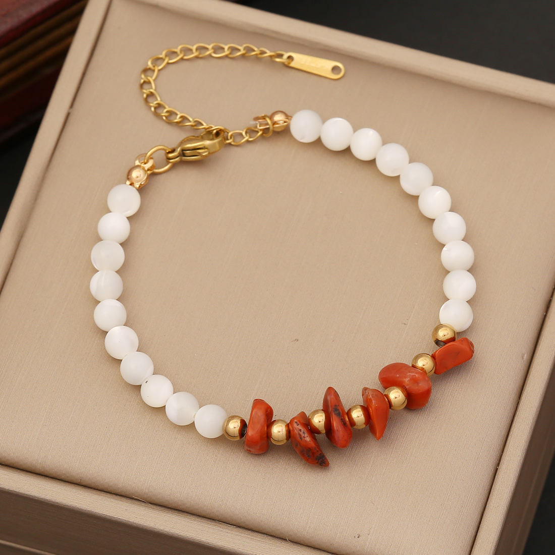 Elegant Design Shell Beads Natural Stone Strands Bracelets Amethyst Tiger Stone Jewelry