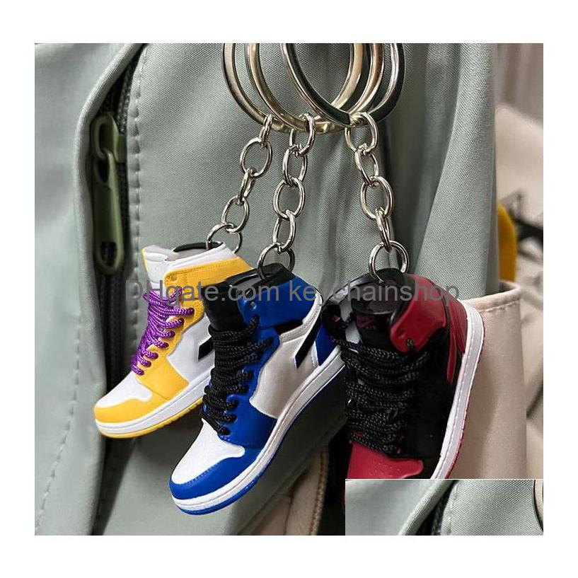 Key Rings Brand Mini Sneaker Chain Creative Party Shoe Model Keychain Classic Hipster Color Matching Backpack Ornaments Drop Deliver Dhob3
Key Rings Brand Mini Sneaker Chain Creative Party Shoe Model Keychain Classic Hipster Color Matching Backpack Ornaments Drop Deliver Dhob3