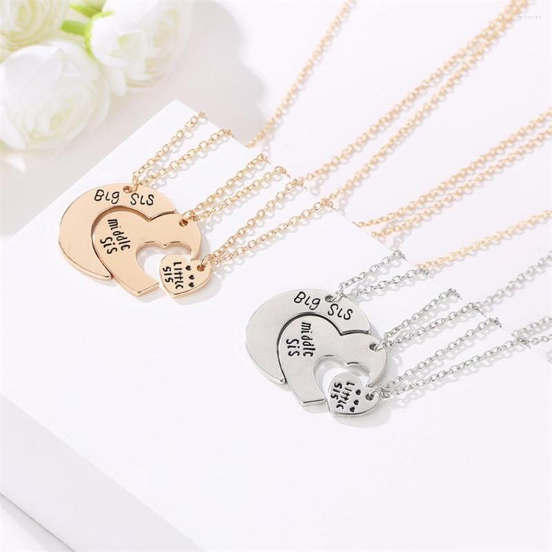 Pendant Necklaces 3 Pcs/set Sister Heart Necklace Fashion Friendship Long Chain Creative Family Jewelry Birthday Gift
Pendant Necklaces 3 Pcs/set Sister Heart Necklace Fashion Friendship Long Chain Creative Family Jewelry Birthday Gift