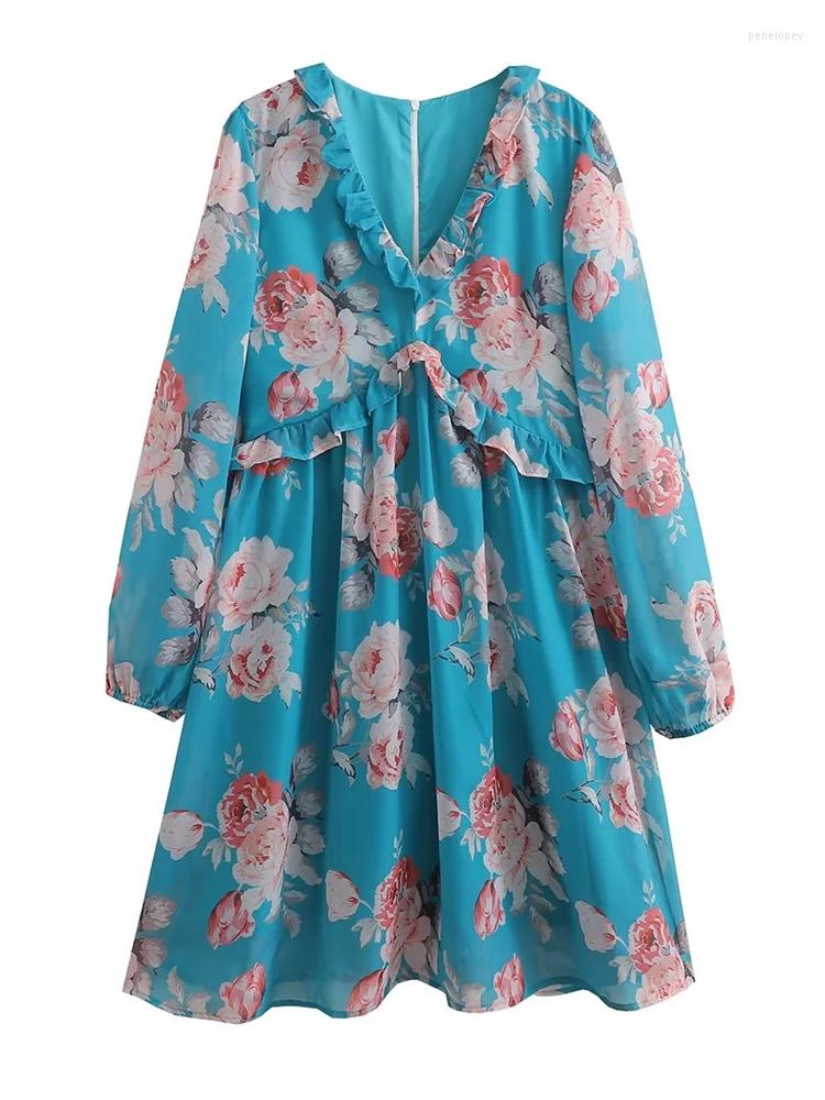 Casual Dresses Womens Elegant Rose Print Blue Mini Dress Spring Autumn V-Neck Ruffles High Waist Ladies Chic Straight
Casual Dresses Womens Elegant Rose Print Blue Mini Dress Spring Autumn V-Neck Ruffles High Waist Ladies Chic Straight