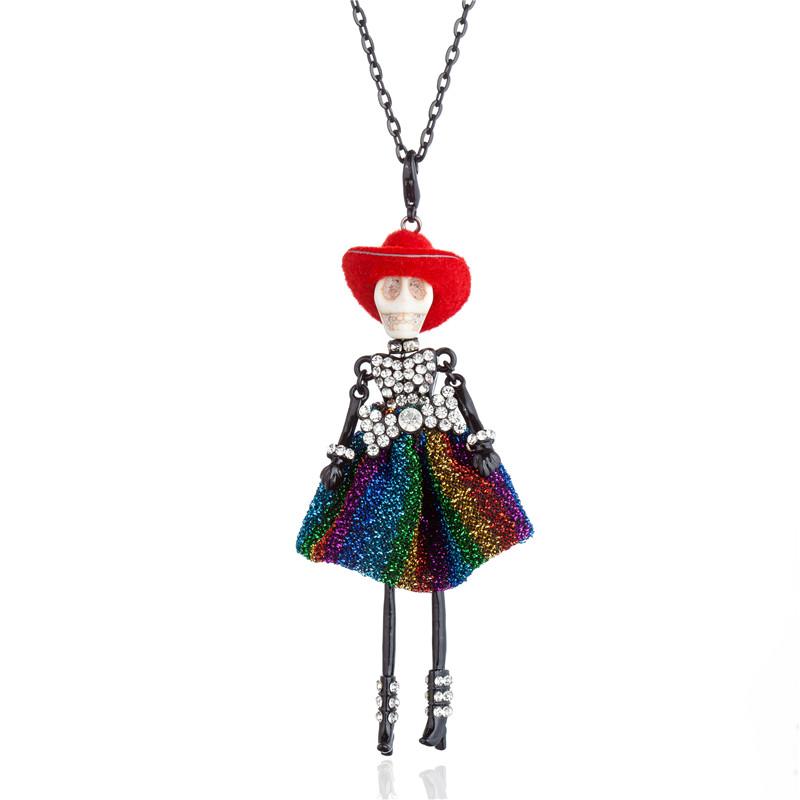 Pendant Necklaces Rhinestone Bowtie Yarn Dress Skull Doll Neclace Long Chain Hat Girl Choker For Women Halloween Party Jewelry
Pendant Necklaces Rhinestone Bowtie Yarn Dress Skull Doll Neclace Long Chain Hat Girl Choker For Women Halloween Party Jewelry
