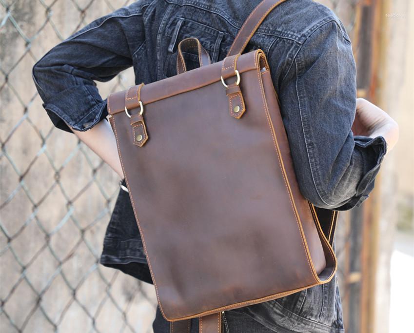 Backpack Men's Vintage Genuine Leather Backpacks 15'' Laptop Large Thick Cowhide Schoolbag Crazy Horse Classic Simple Daypack, Brown
Backpack Men's Vintage Genuine Leather Backpacks 15'' Laptop Large Thick Cowhide Schoolbag Crazy Horse Classic Simple Daypack, Brown
