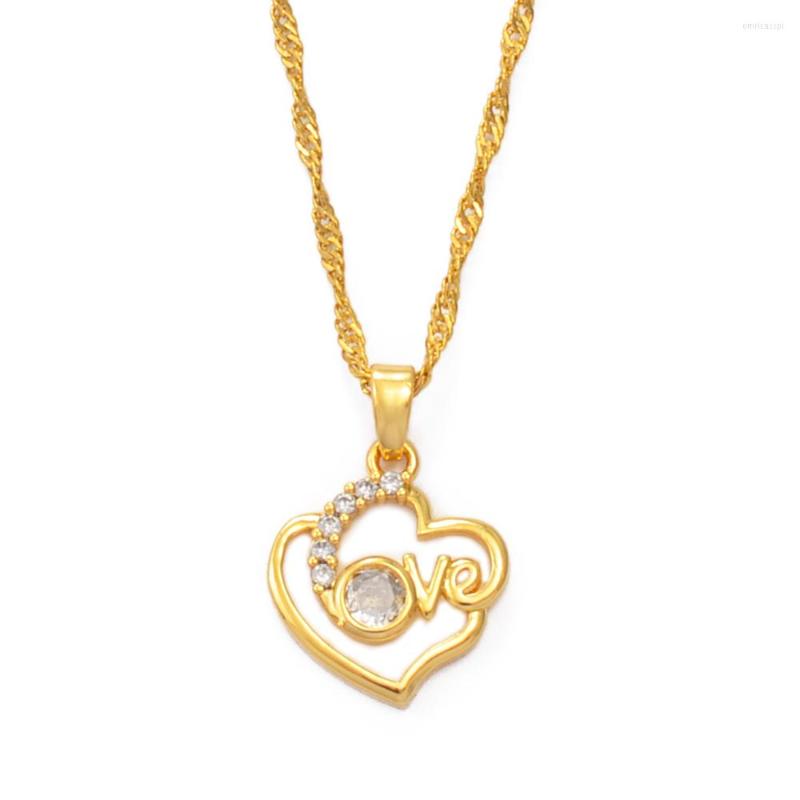 Pendant Necklaces Anniyo Charm Heart For Women Girls Wedding Party Jewelry Accessories With Stone #132616