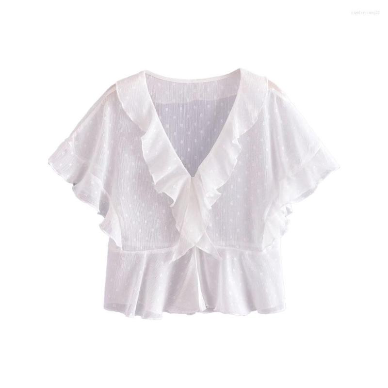 Women's Blouses Women's 2023 Summer Fashion Layered Decoration Sheer Shirt Vintage V-neck Ruffle Edge Casual And Unique Female, White
Women's Blouses Women's 2023 Summer Fashion Layered Decoration Sheer Shirt Vintage V-neck Ruffle Edge Casual And Unique Female, White