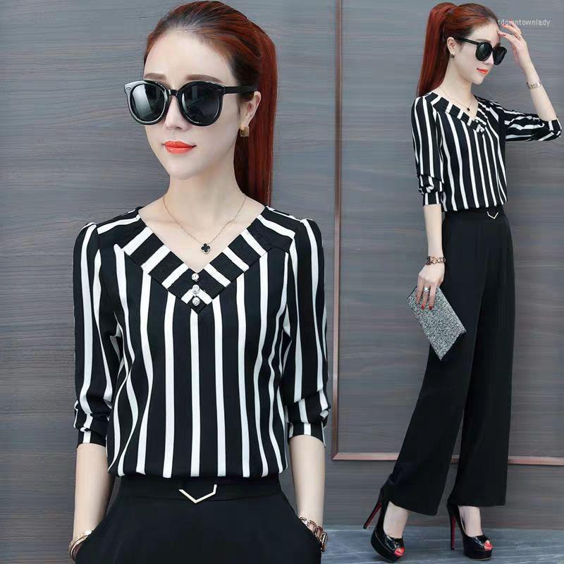 Women's Blouses Striped Shirt For Women 2023 Spring/Summer Women's Blouse Korean Style Loose Slim Bottoming, O-neck
Women's Blouses Striped Shirt For Women 2023 Spring/Summer Women's Blouse Korean Style Loose Slim Bottoming, O-neck