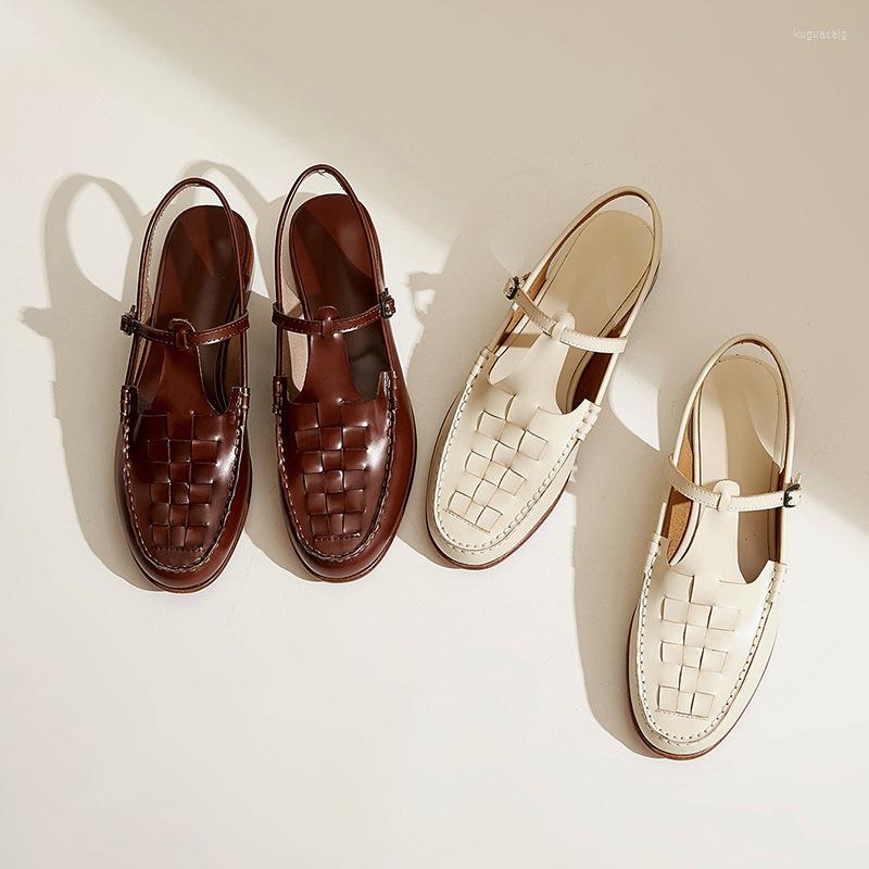 Sandals Spanish Niche Summer Fisherman Female Retro Woven Loafers Flat Bottomed Slippers Muller Shoes Jp-Lx56, Beige 
Sandals Spanish Niche Summer Fisherman Female Retro Woven Loafers Flat Bottomed Slippers Muller Shoes Jp-Lx56, Beige