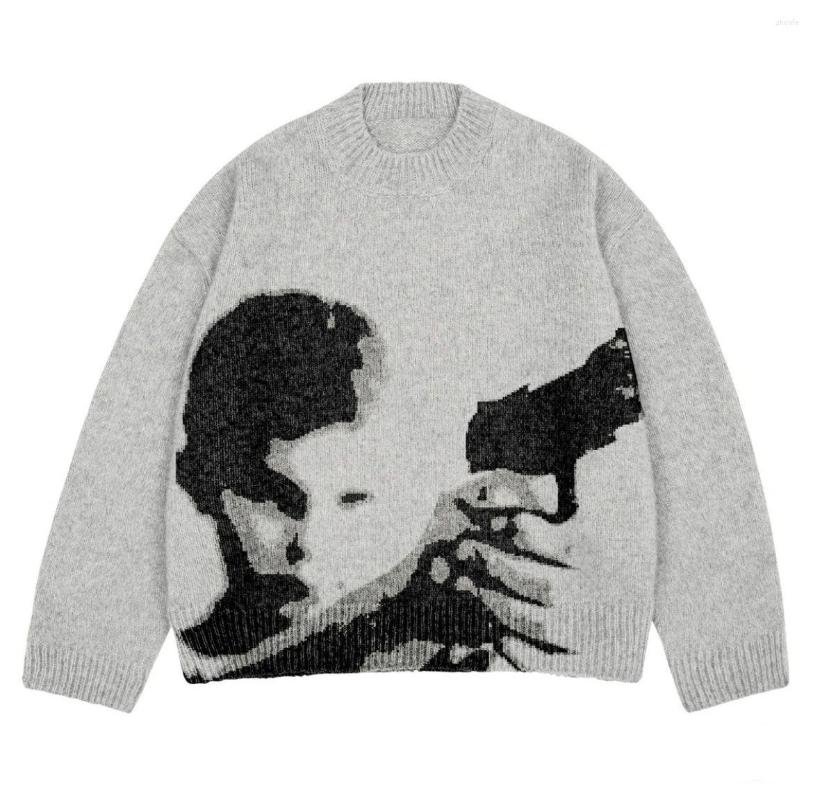 Women's Sweaters American Punk Character Print Cotton Knit Men Sweater High Street Vintage Gothic Grunge Y2K Harajuku Loose Women Pullover, White
Women's Sweaters American Punk Character Print Cotton Knit Men Sweater High Street Vintage Gothic Grunge Y2K Harajuku Loose Women Pullover, White