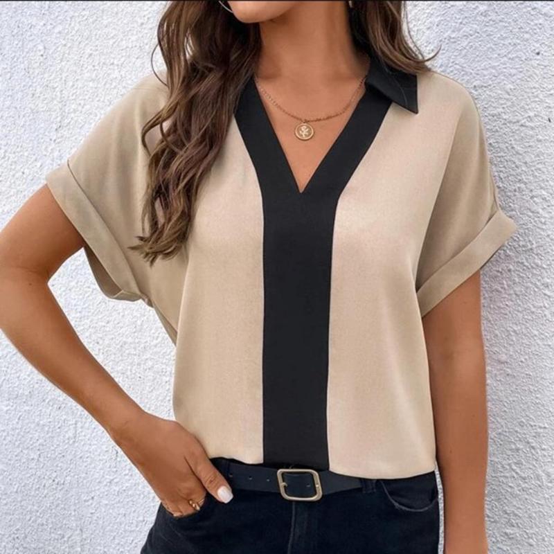 Women's Blouses Stylish Lady Top Patchwork Women Summer Shirt Soft Streetwear Daily Wear, Green
Women's Blouses Stylish Lady Top Patchwork Women Summer Shirt Soft Streetwear Daily Wear, Green