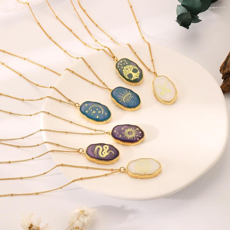 Chains Vintage Resin Irregular Stone Pendant Necklace For Women Handmade Colorful Tree Sun Oval Geometric Party Jewelry Gifts 
Chains Vintage Resin Irregular Stone Pendant Necklace For Women Handmade Colorful Tree Sun Oval Geometric Party Jewelry Gifts