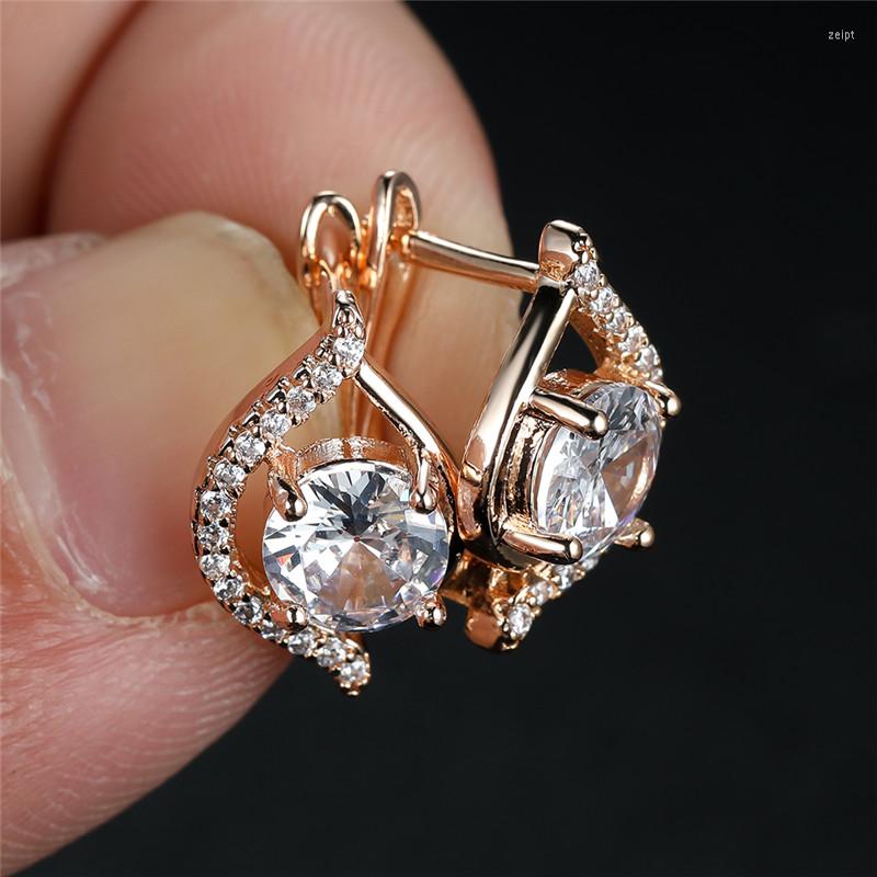Hoop Earrings Cute Female White Zircon Luxury Crystal Round Stone Charm Gold Color Wedding For Women
Hoop Earrings Cute Female White Zircon Luxury Crystal Round Stone Charm Gold Color Wedding For Women