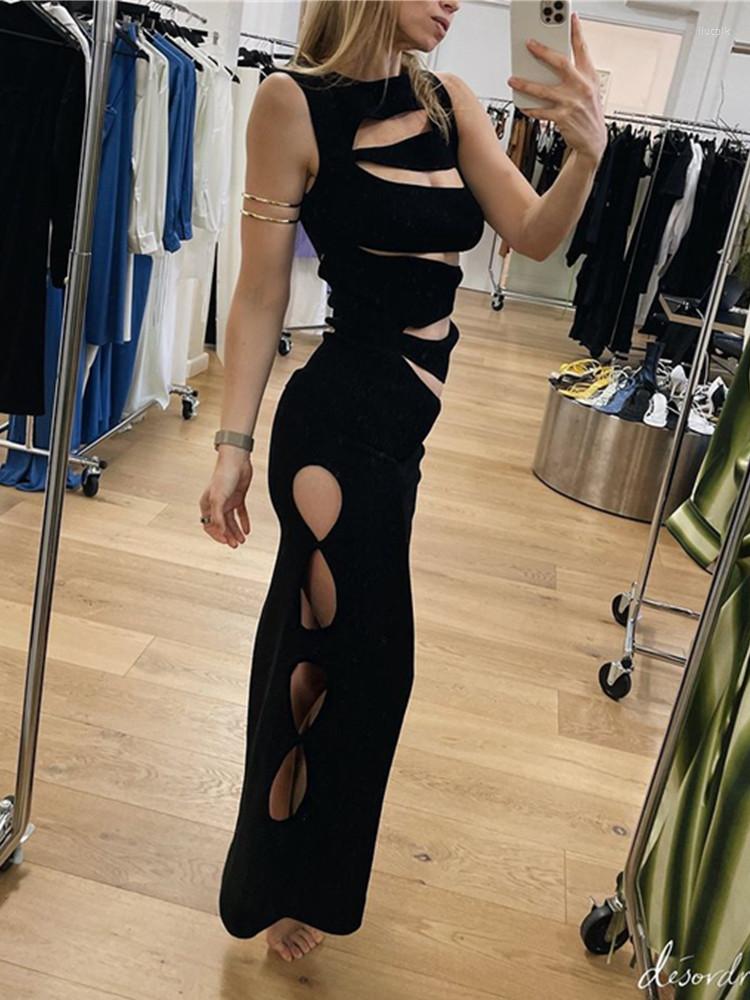 Casual Dresses 2023 Black Maxi Bandage Dress Women Sexy Punk Style Cut Out Tank Long Celebrity Evening Club Party Stage Costumes
Casual Dresses 2023 Black Maxi Bandage Dress Women Sexy Punk Style Cut Out Tank Long Celebrity Evening Club Party Stage Costumes