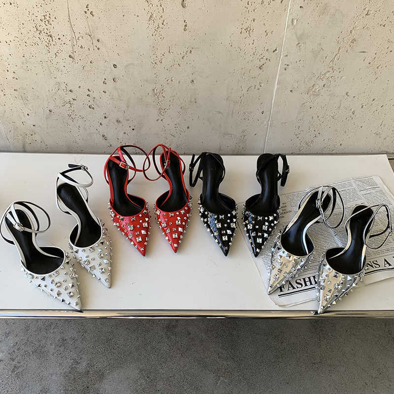 Sandals New in 2023 Ankle Strap Fashion Rivet Ladies High Heels Shoes Pointed Toe Women Pumps Female Footwear Luxury 230511, Beige
Sandals New in 2023 Ankle Strap Fashion Rivet Ladies High Heels Shoes Pointed Toe Women Pumps Female Footwear Luxury 230511, Beige