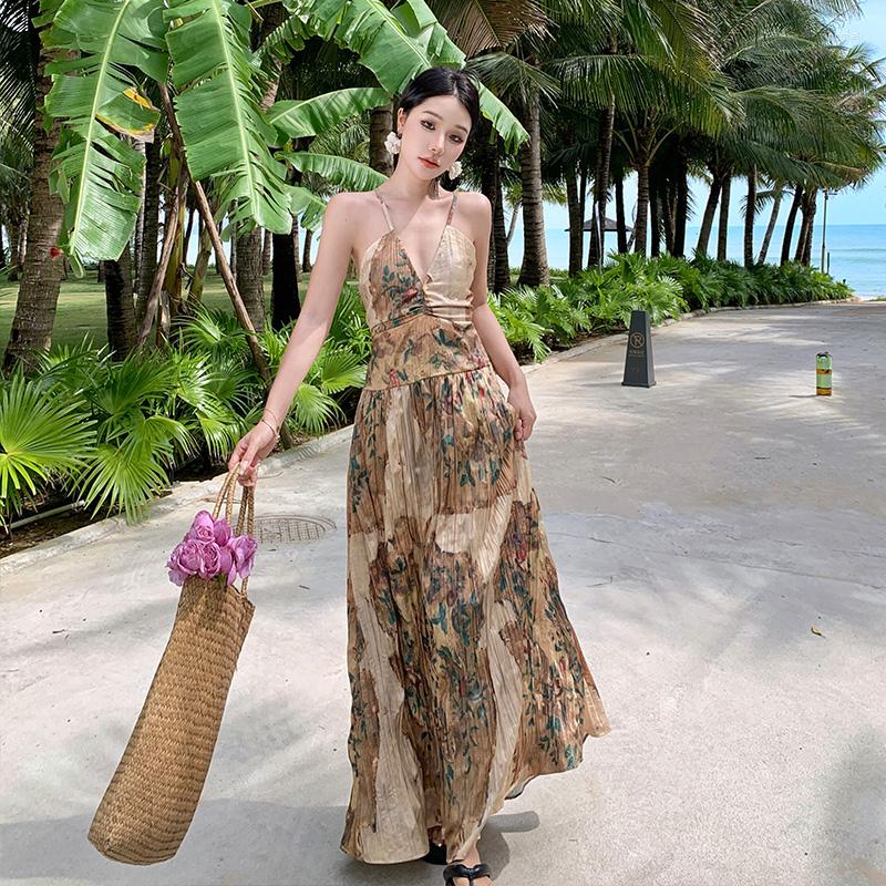 Casual Dresses Halter Chinese Style Restoring Ancient Ways Is The Niche Back Strap Female Hollow Thin Spring Vacation Fairy Skirt Dress, The picture color
Casual Dresses Halter Chinese Style Restoring Ancient Ways Is The Niche Back Strap Female Hollow Thin Spring Vacation Fairy Skirt Dress, The picture color