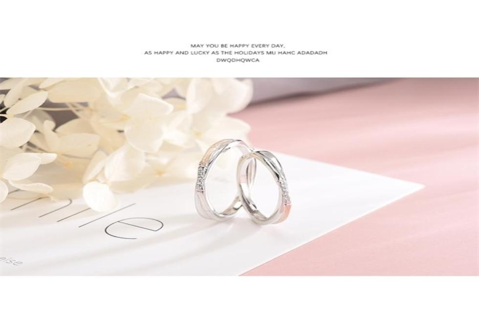 Solitaire Ring Arrival S925 Silver Lovers Couple Open 2211099645368