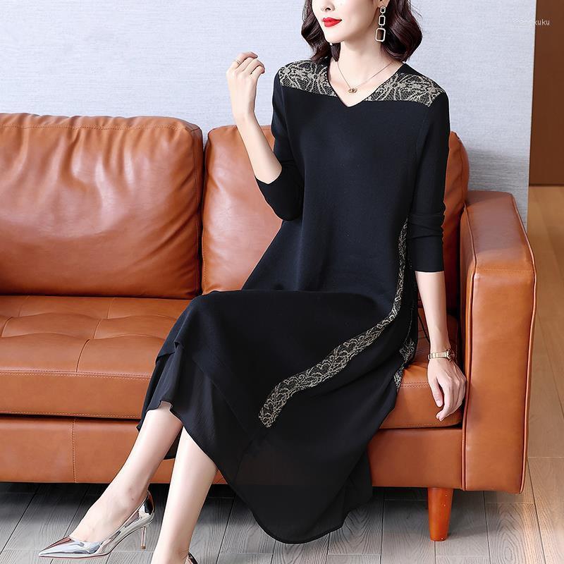 Casual Dresses For Women 2023 Spring Black Dress V-neck Slim Long Loose Temperament Clothing Vestidos Cjk, Black 3513
Casual Dresses For Women 2023 Spring Black Dress V-neck Slim Long Loose Temperament Clothing Vestidos Cjk, Black 3513