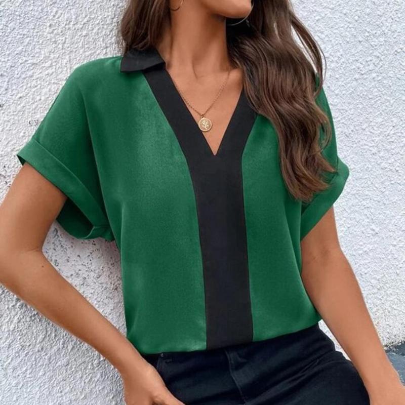 Women's Blouses Stylish Lady Top Pullover V-neck Breathable Elegant OL Style Summer Shirt Daily Wear, Green
Women's Blouses Stylish Lady Top Pullover V-neck Breathable Elegant OL Style Summer Shirt Daily Wear, Green