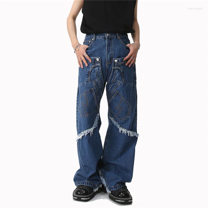 Men' Jeans Men' Fashion Designer Pants Hi Street Oversized Hip Hop Denim Trousers Loose Fit Y2K Bottoms With Pockets Decoration, Blue
Men' Jeans Men' Fashion Designer Pants Hi Street Oversized Hip Hop Denim Trousers Loose Fit Y2K Bottoms With Pockets Decoration, Blue