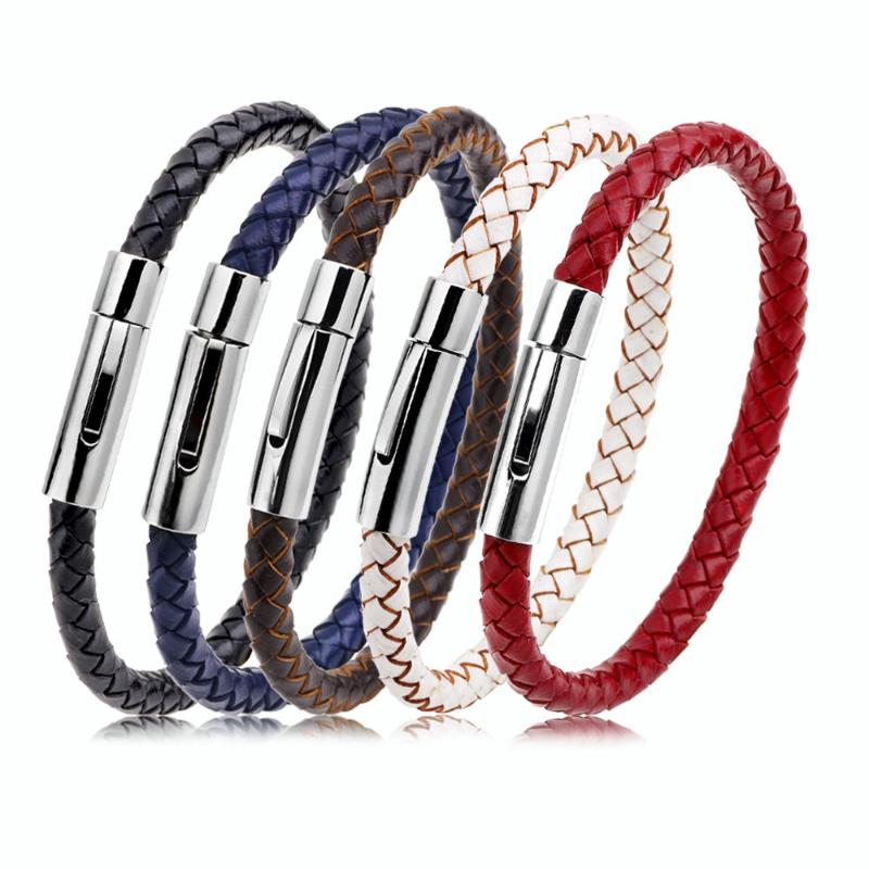 Tennis Bracelets Simple Stainless Steel Bracelet Jewelry Lady Leather Fashion Metal Braid Rope Color Style
Tennis Bracelets Simple Stainless Steel Bracelet Jewelry Lady Leather Fashion Metal Braid Rope Color Style
