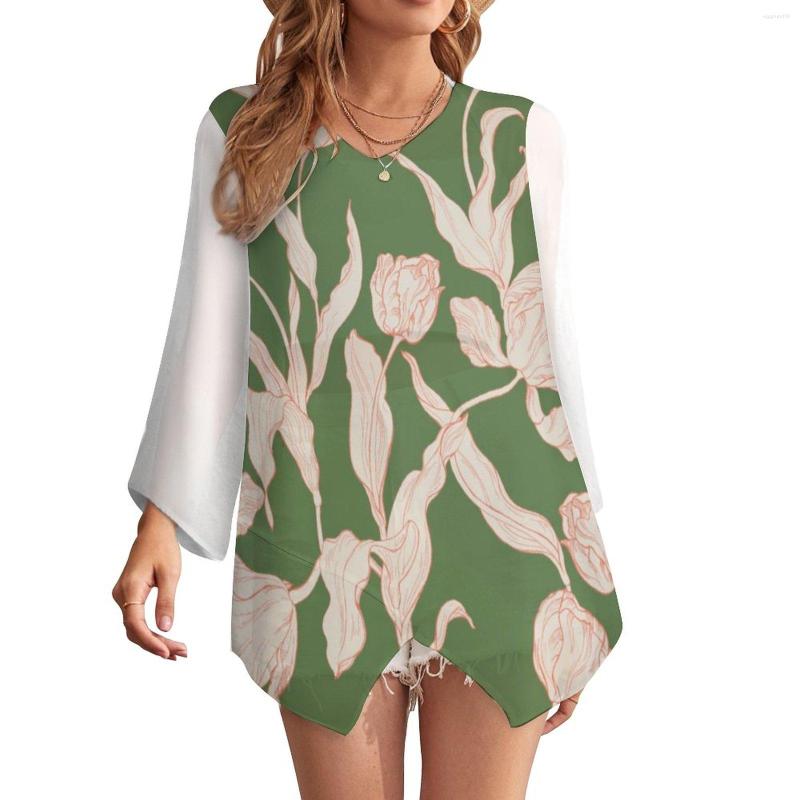 Women' Blouses Green Leaf Pattern Women' Sunscreen Clothes Irregular Hem V-Neck Long Sleeve Chiffon Loose Fashion Casual Style 2023
Women' Blouses Green Leaf Pattern Women' Sunscreen Clothes Irregular Hem V-Neck Long Sleeve Chiffon Loose Fashion Casual Style 2023