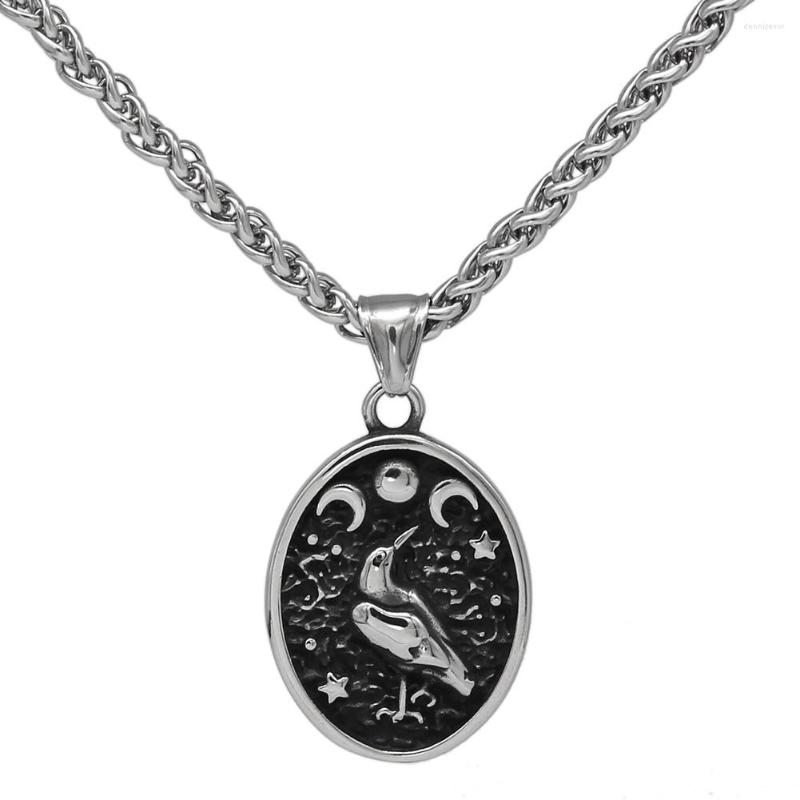 Chains Nordic Viking Raven Odin Moon And Start Stainless Steel Necklace