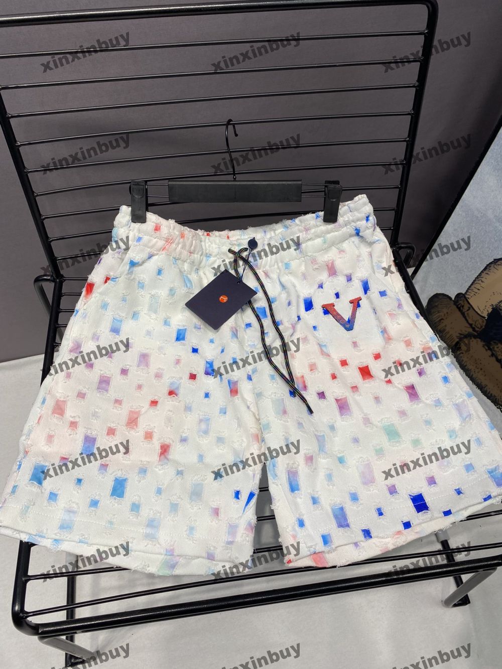xinxinbuy Men women designer Shorts pant destroyed Rainbow Denim Spring summer black blue grey S-XL, Multi
xinxinbuy Men women designer Shorts pant destroyed Rainbow Denim Spring summer black blue grey S-XL, Multi