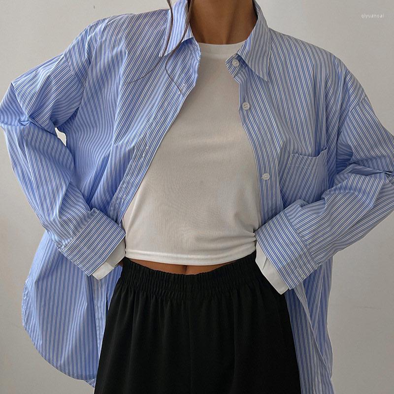 Women' Blouses Female Shirts Fashion 2023 Spring Summer All-match Top Woman Stripe Women' Shirt Long Turn-down Collar Sleeve Loose, Blue
Women' Blouses Female Shirts Fashion 2023 Spring Summer All-match Top Woman Stripe Women' Shirt Long Turn-down Collar Sleeve Loose, Blue