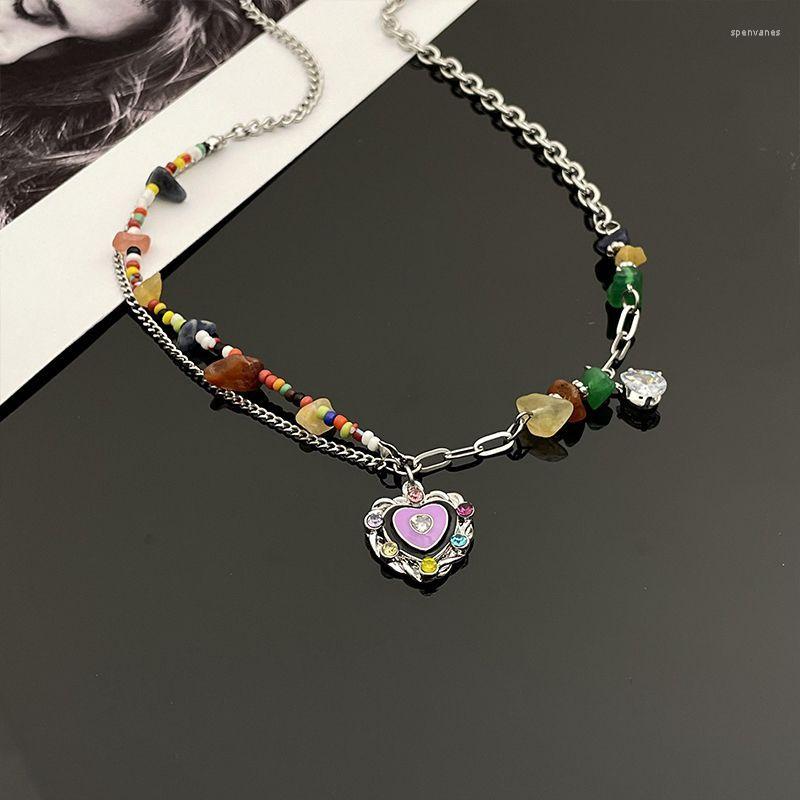 Chains Vintage Fashion Personalized Colorful Crushed Stone Love Necklace Unisex Hip Hop Punk Sweater Chain Banquet Jewelry Gift
Chains Vintage Fashion Personalized Colorful Crushed Stone Love Necklace Unisex Hip Hop Punk Sweater Chain Banquet Jewelry Gift