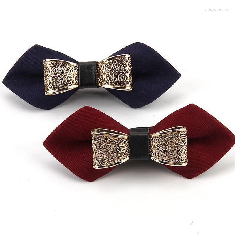 Bow Ties RBOCOMen's Novelty Cotton Tie Gold Alloy Hollow Flower Bowtie Solid Red Blue Sharp Corners For Men Wedding
Bow Ties RBOCOMen's Novelty Cotton Tie Gold Alloy Hollow Flower Bowtie Solid Red Blue Sharp Corners For Men Wedding