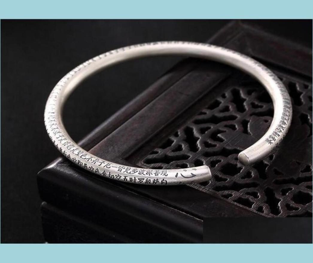 Bangle S999 Sterling Sier Prajna Paramita Heart Sutra Pure Bracelet Retro Opening Tibetan Buddhist Drop Delivery 2021 Jewelry Brac2285563
Bangle S999 Sterling Sier Prajna Paramita Heart Sutra Pure Bracelet Retro Opening Tibetan Buddhist Drop Delivery 2021 Jewelry Brac2285563