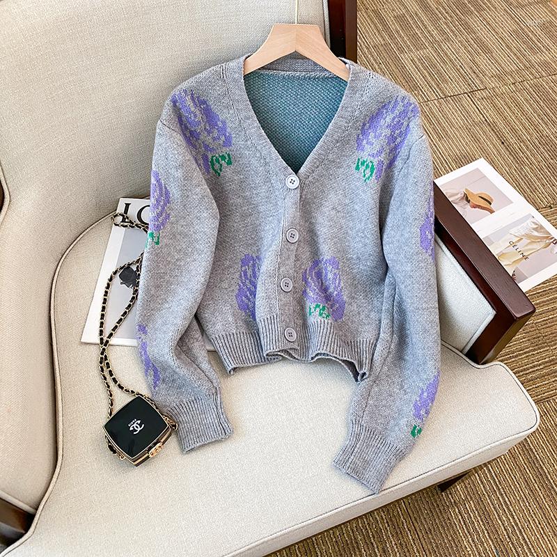 Women's Knits Elegant Stylish Flower Jacquard V-neck Sweater Women Knitted Cardigan Single-breasted Knitwear Long Sleeve Tops Fashion, Gray
Women's Knits Elegant Stylish Flower Jacquard V-neck Sweater Women Knitted Cardigan Single-breasted Knitwear Long Sleeve Tops Fashion, Gray
