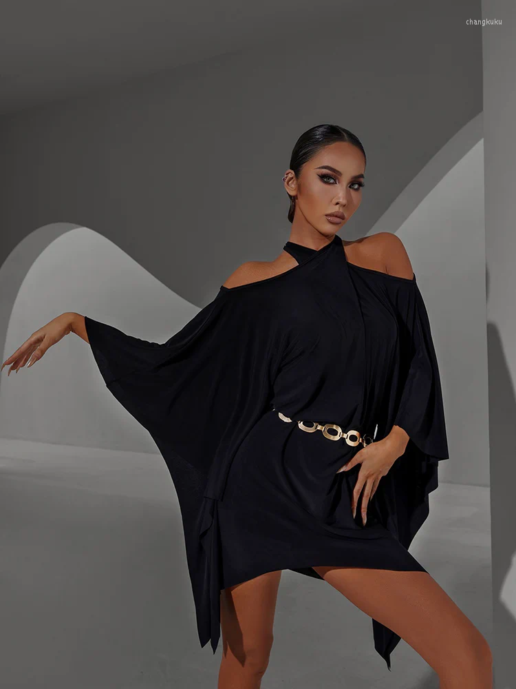 Stage Wear ZYM Ballroom Dancing Dress For Daily Training Open Back 2 Ways To Loose Fit Bat Sleeves Flicker #2303, Black
Stage Wear ZYM Ballroom Dancing Dress For Daily Training Open Back 2 Ways To Loose Fit Bat Sleeves Flicker #2303, Black
