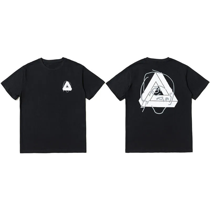 Mens T-shirts Designer Short sleeve triangle graffiti womens shirt fashion loose black and white two color classic short sleeve 555
Mens T-shirts Designer Short sleeve triangle graffiti womens shirt fashion loose black and white two color classic short sleeve 555