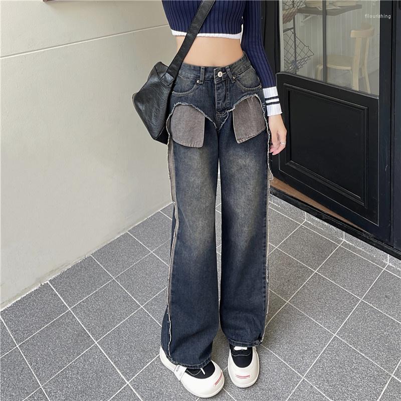 Women' Jeans 2023 Women High Waist Patchwork Wide Leg Pants Y2K Clothes Casual Loose Denim Trousers Spring Streetpants 5059, Blue
Women' Jeans 2023 Women High Waist Patchwork Wide Leg Pants Y2K Clothes Casual Loose Denim Trousers Spring Streetpants 5059, Blue