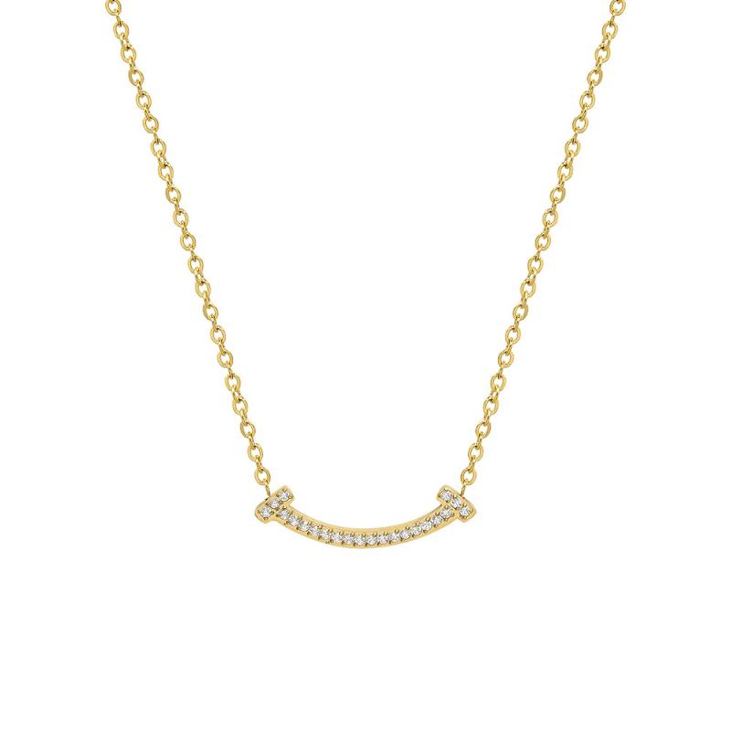 Pendant Necklaces Stainless Steel Smile Zircon Necklace Clavicle Chain On The Neck Plated Gold Gift For Women Fashion 2023 Trends Jewelry
Pendant Necklaces Stainless Steel Smile Zircon Necklace Clavicle Chain On The Neck Plated Gold Gift For Women Fashion 2023 Trends Jewelry