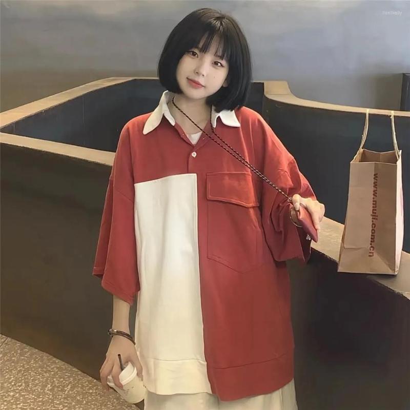 Women' T Shirts Patchwork Causal Y2k Polo Oversized T-shirt Women Loose Harajuku Vintage Short Sleeve T-shirts Gothic Summer Korean Chic, Red
Women' T Shirts Patchwork Causal Y2k Polo Oversized T-shirt Women Loose Harajuku Vintage Short Sleeve T-shirts Gothic Summer Korean Chic, Red