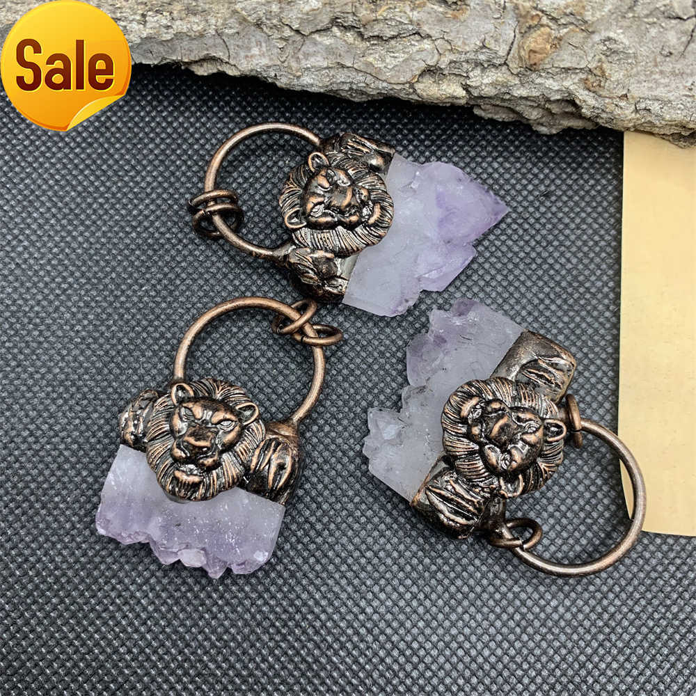 Antique bronze plating rectangle natural amethyst lion king pendant charms necklace for women sweater chain jewelry
Antique bronze plating rectangle natural amethyst lion king pendant charms necklace for women sweater chain jewelry