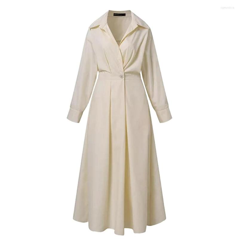 Casual Dresses Pleated Party Lightweight Side Pockets Women Dress Long Sleeve Office High Waist Fashion Pullover Lapel A-line Gift Loose, Beige
Casual Dresses Pleated Party Lightweight Side Pockets Women Dress Long Sleeve Office High Waist Fashion Pullover Lapel A-line Gift Loose, Beige