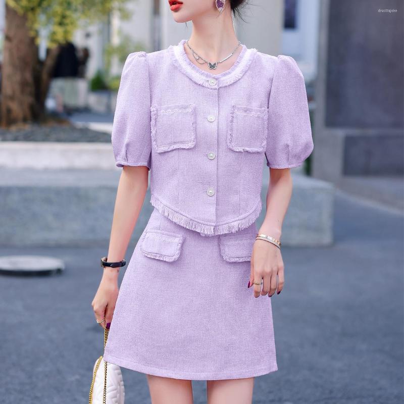 Two Piece Dress Women Small Fragrance Blazer Short Sleeve Top And Skirt 2 Set Office Outfits Jacket Coat With High Waist Mini, Lavender
Two Piece Dress Women Small Fragrance Blazer Short Sleeve Top And Skirt 2 Set Office Outfits Jacket Coat With High Waist Mini, Lavender