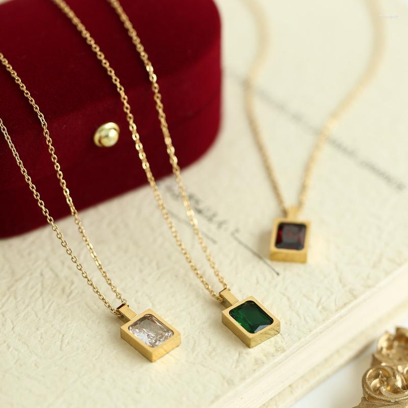 Pendant Necklaces Elegant Geometric Square Crystal Neckalce For Women Gold Plated Stainless Steel Chain Collars Charm Jewelry Gift
Pendant Necklaces Elegant Geometric Square Crystal Neckalce For Women Gold Plated Stainless Steel Chain Collars Charm Jewelry Gift