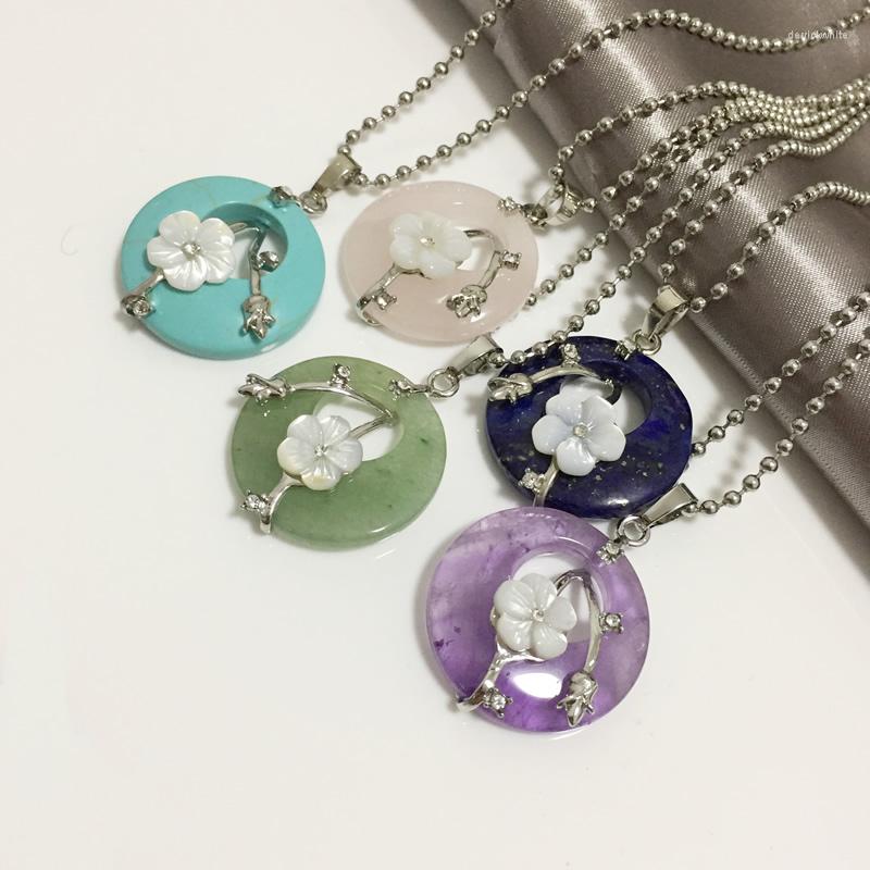 Pendant Necklaces Retro Stainless Steel Long Chain Flower Shell Pearl Natural Real Amethysts Turquoises Quartz Stone Pendants
Pendant Necklaces Retro Stainless Steel Long Chain Flower Shell Pearl Natural Real Amethysts Turquoises Quartz Stone Pendants