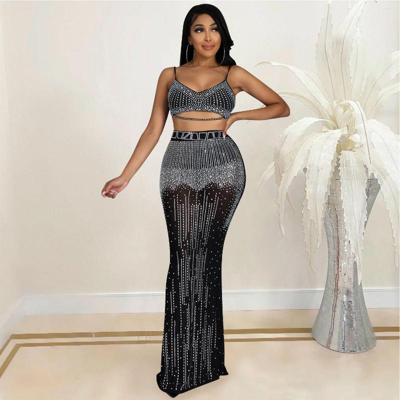 Work Dresses Sexy Sequin Glitter Crystal Two Piece Set Tracksuit Women Straps Camisole High Waist Bodycon Skirt 2023 Party Night Club, Black
Work Dresses Sexy Sequin Glitter Crystal Two Piece Set Tracksuit Women Straps Camisole High Waist Bodycon Skirt 2023 Party Night Club, Black