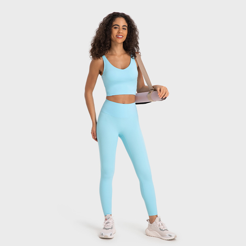 2054-Gym Clothes Women Underwears Yoga Tank Tops Light Support Sports Bra Fiess Lingerie Breathable Workout Brassiere U Back Sexy Vest with Removable 