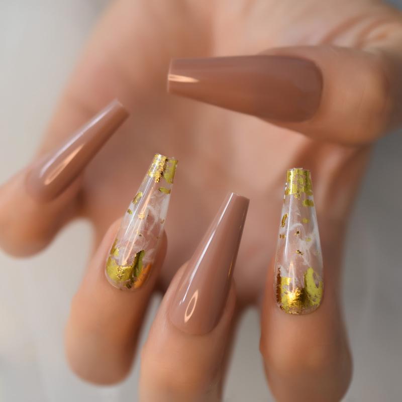 False Nails Glossy Nail Tips With 6pcs Foil Press On 2023 Coffin Fingernails Extra Long Manicure Design Supplies For Professional, L5913
False Nails Glossy Nail Tips With 6pcs Foil Press On 2023 Coffin Fingernails Extra Long Manicure Design Supplies For Professional, L5913