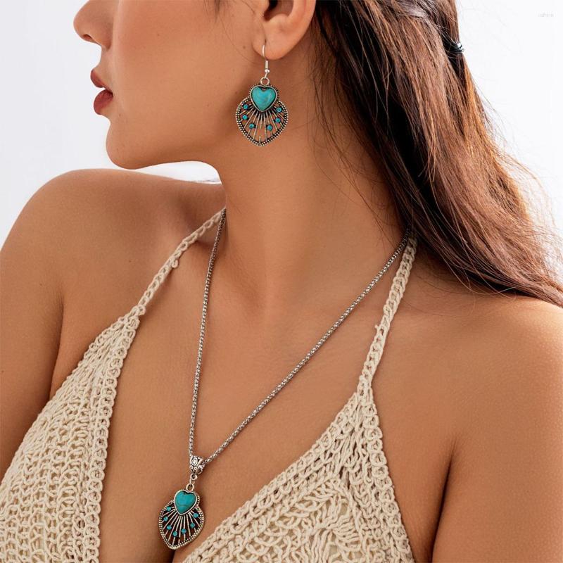 Necklace Earrings Set 2PCS/SET Original Antique Women Tribal Geometric Green Stone And For Party, Picture shown
Necklace Earrings Set 2PCS/SET Original Antique Women Tribal Geometric Green Stone And For Party, Picture shown