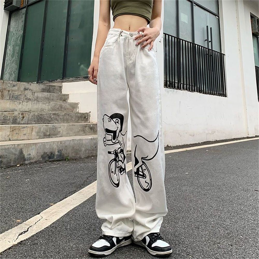 Women's Pants s Adjustable Waist Jean Y2k Street Funny Print Denim High Straight Leg Wide White 230512, Blue
Women's Pants s Adjustable Waist Jean Y2k Street Funny Print Denim High Straight Leg Wide White 230512, Blue