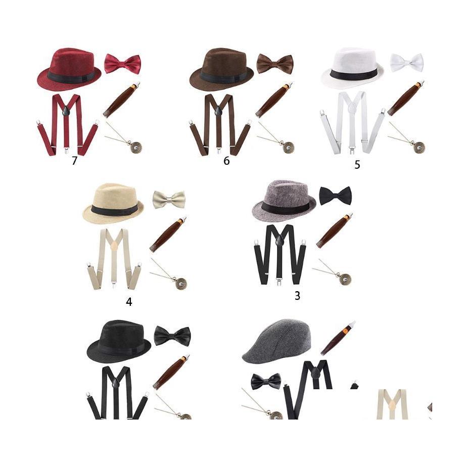 Neck Ties 1920S Mens Cosplay Gangster Costume Accessories Set Manhattan Hat Suspenders Pretied Bow Tie Fake Plastic Cigar Pocket Wat Dhixk
Neck Ties 1920S Mens Cosplay Gangster Costume Accessories Set Manhattan Hat Suspenders Pretied Bow Tie Fake Plastic Cigar Pocket Wat Dhixk