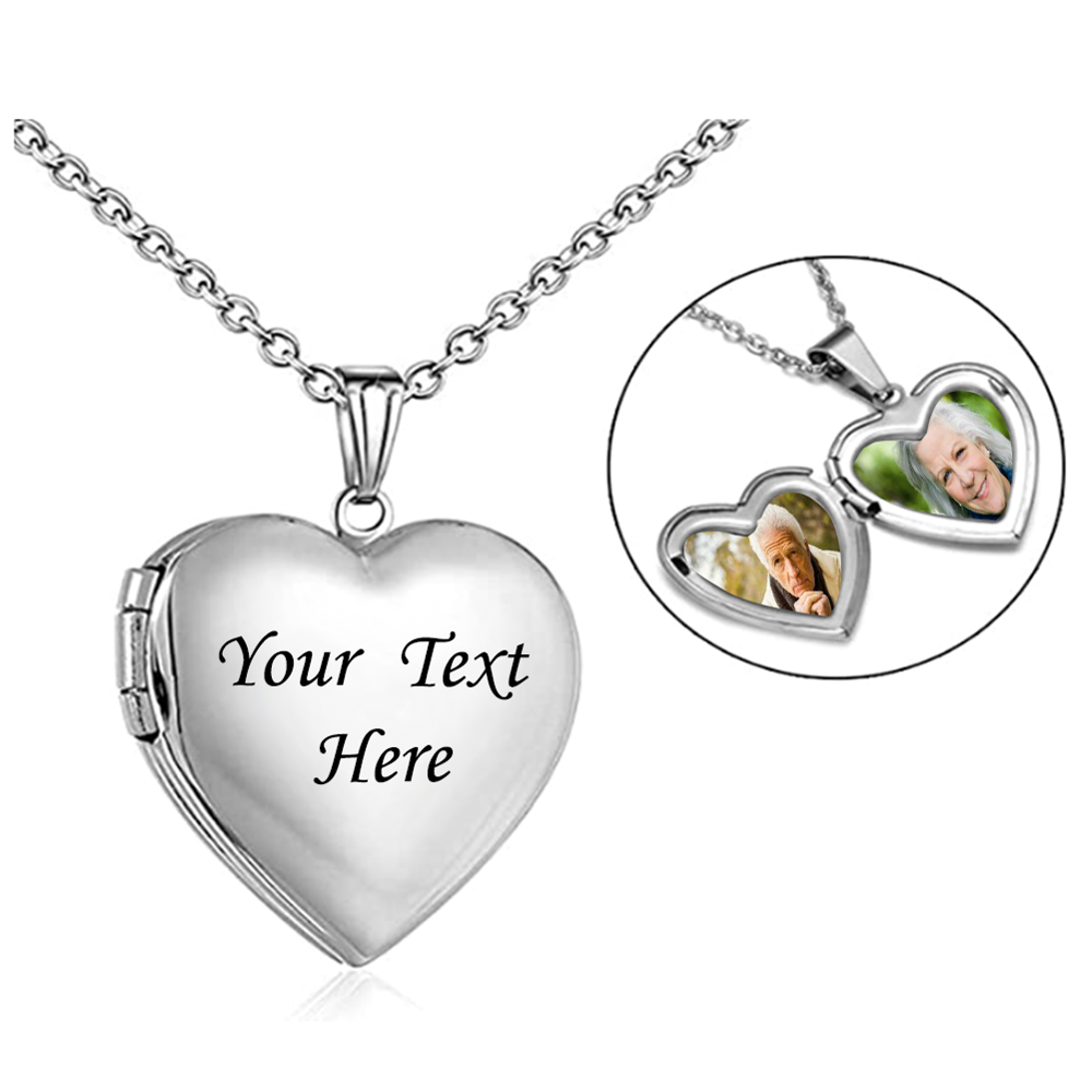Stainless Steel Heart Locket That Holds Pictures Memory Photo Lockets Custom Text Name Date Necklace
Stainless Steel Heart Locket That Holds Pictures Memory Photo Lockets Custom Text Name Date Necklace
